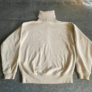 Helmut Lang Oversized Ribbed Knit Turtleneck Sweatshirt Sweater Womens XS Cream